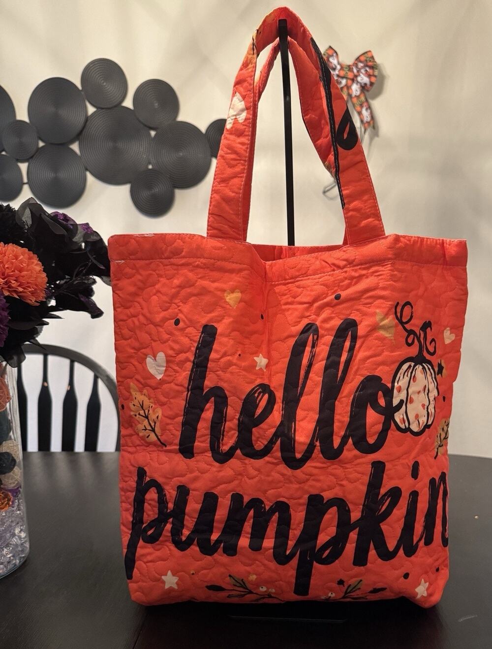 Quilted Trick-Or-Treat Tote Bag In Festive Halloween Print
